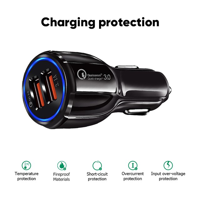 Bepop Car Charger QC3.0 Fast Charging 2 Ports Casan Mobil