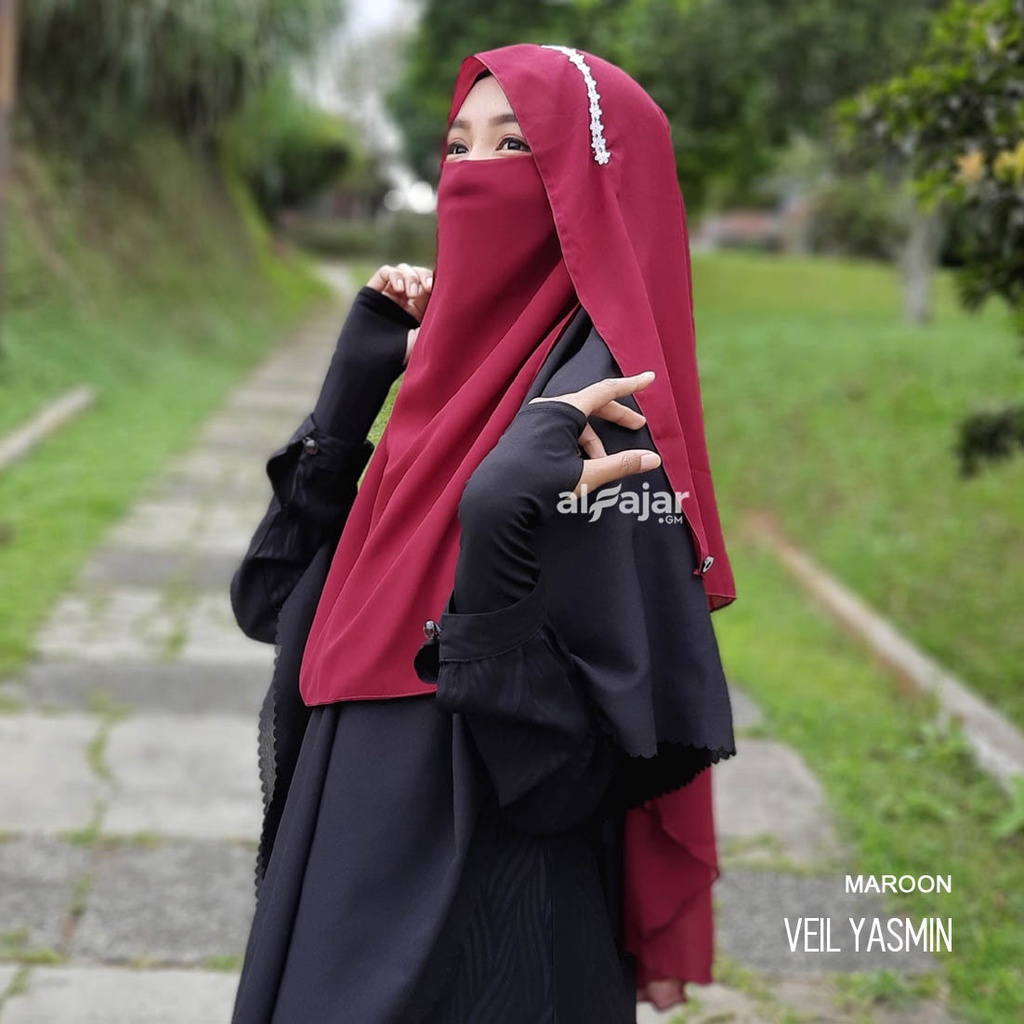 CADAR NIQOB BANDANA Veil Yasmin Dua Layer Sifon Ceruty by Alfajar