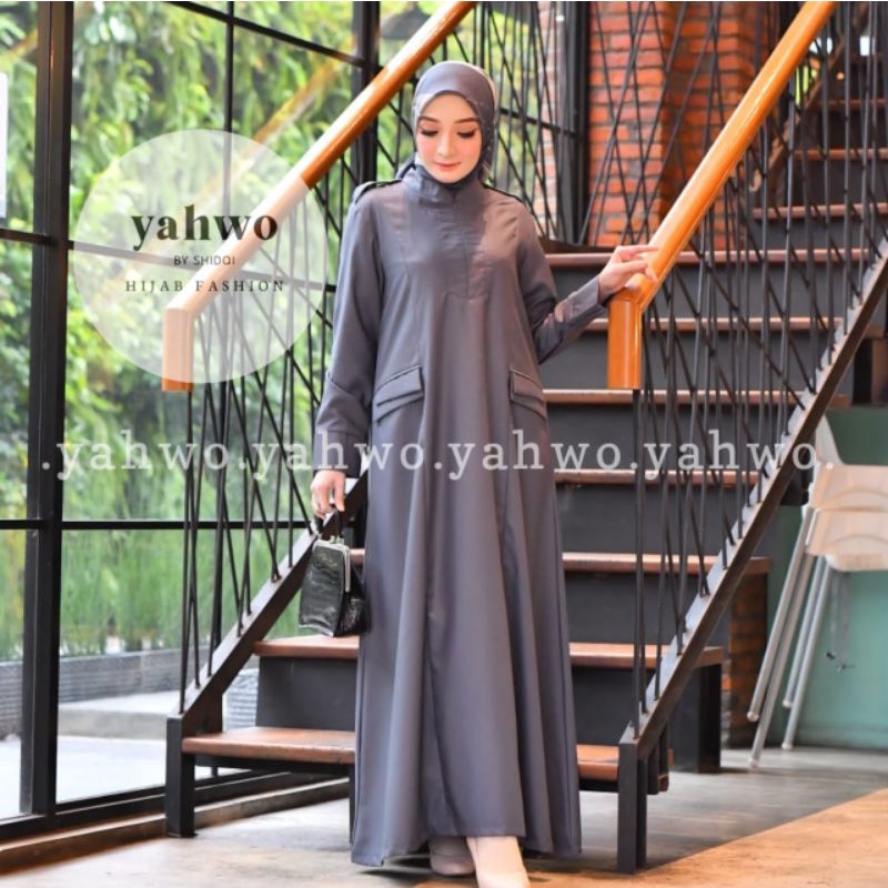 GAMIS ABU TUA/GAMIS DINAS KEMENAG/BAJU GAMIS WANITA/GAMIS TOYOBO FODU/YAHWO ORIGINAL/DRESS TERBARU/GAMIS  R009/YAHWO BY SHIDQI