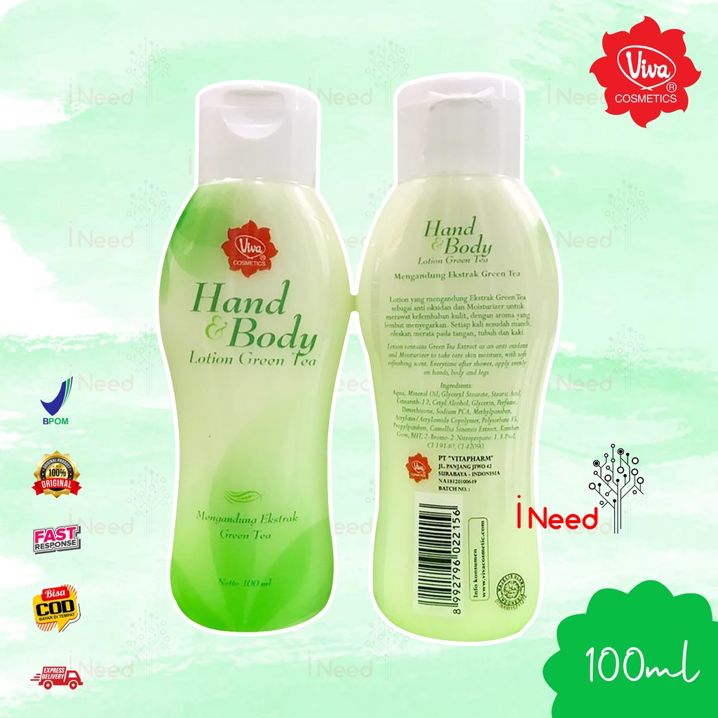 (INEED) VIVA Hand &amp; Body Lotion Green Tea 100ML