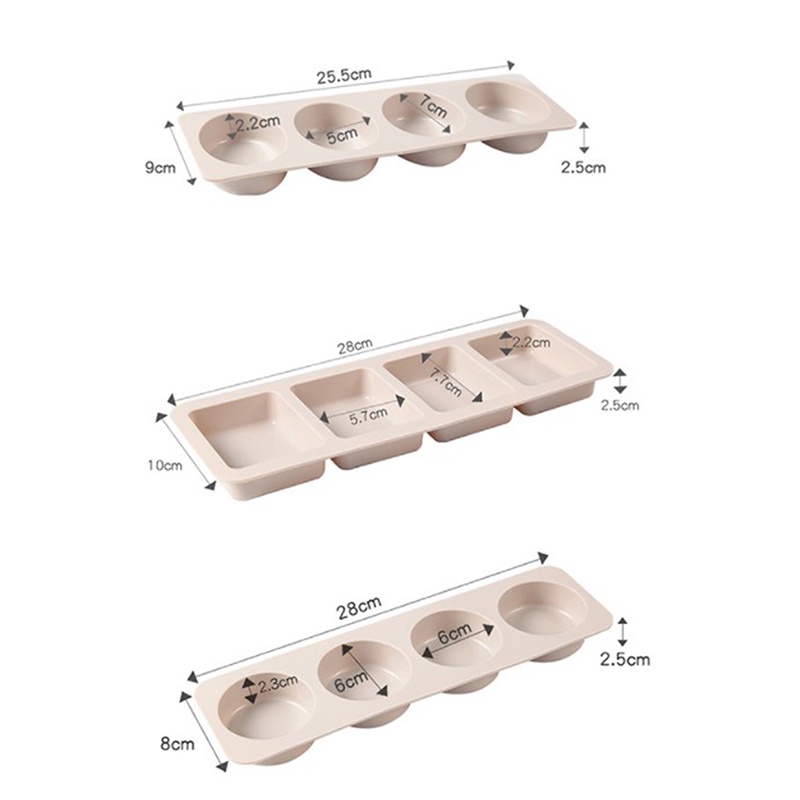 Cetakan Sabun Handmade 4 Rongga 3 Bentuk 3D Bahan Silikon