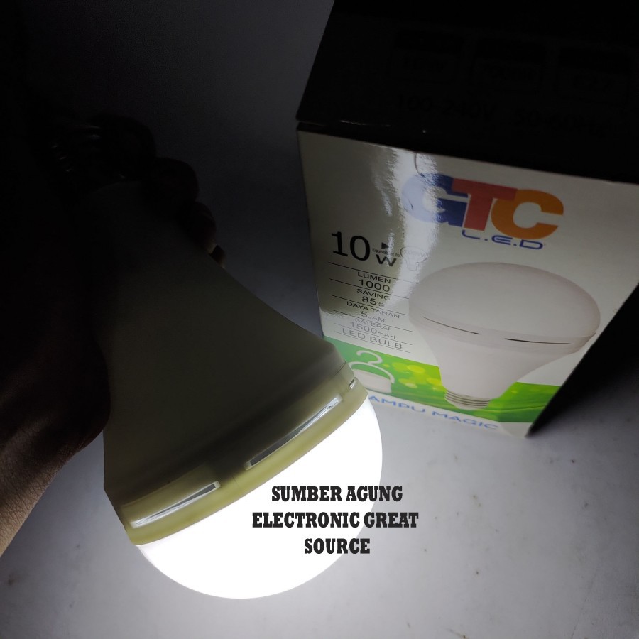 GTC Magic Lamp 10W Emergency Lampu Tahan 5Jam Saat Mati Lampu 1000L