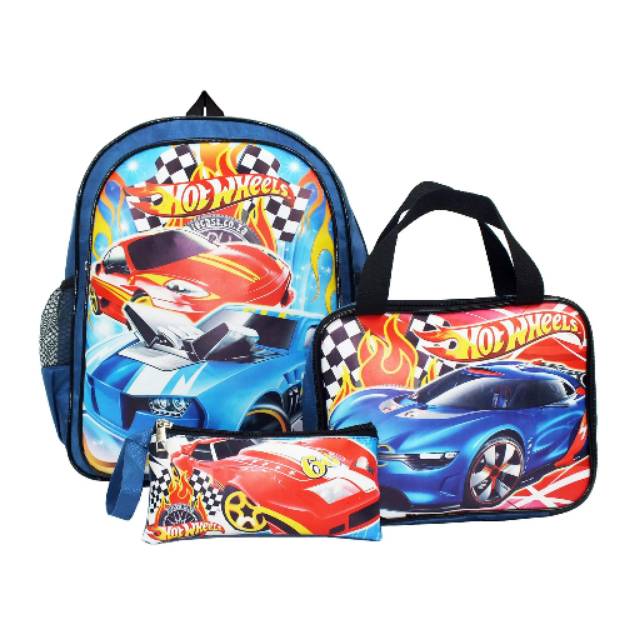 Tas Ransel Set Anak Fashion Kids Murah Hot Wheels