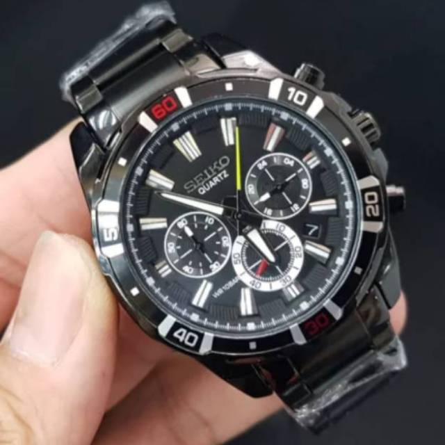 Jam Tangan Pria Seiko Chrono Rantai Hitam