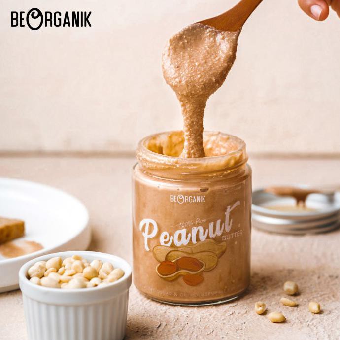 

Promo Awal tahun Beorganik Peanut Butter 280gr (Unsweetened, Gluten Free, Vegan) - Original SMOOTH