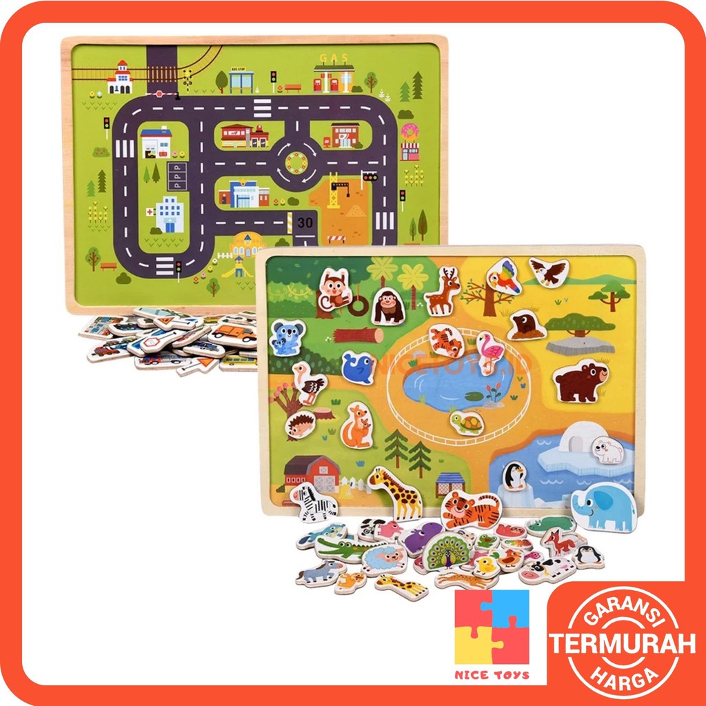 Puzzle Magnet Besar Premium Wooden Puzzle Anak Puzzle Kayu Mainan kayu Wooden Toys