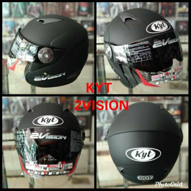 HELM KYT 2 VISION BLACK DOFF ORIGINAL HELM KYT 2VISION HITAM DOFF ORI 100 % KEREN
