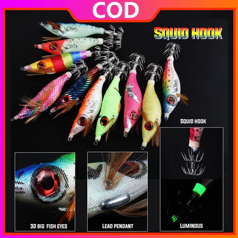 Sougayilang 10 cm/10g Gurita Udang Umpan Fishing Lure Desain Bercahaya Memancing Umpan Untuk Memancing Di Luar Ruangan