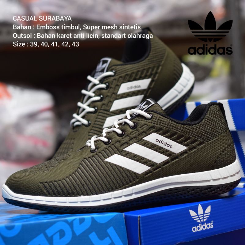 HIJAU ARMY @ Sepatu Adidas Neo Running Warna Army