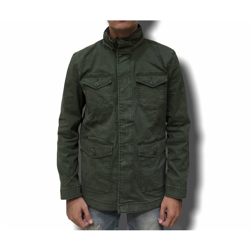 George Field Jacket With Hidden Hooded olive