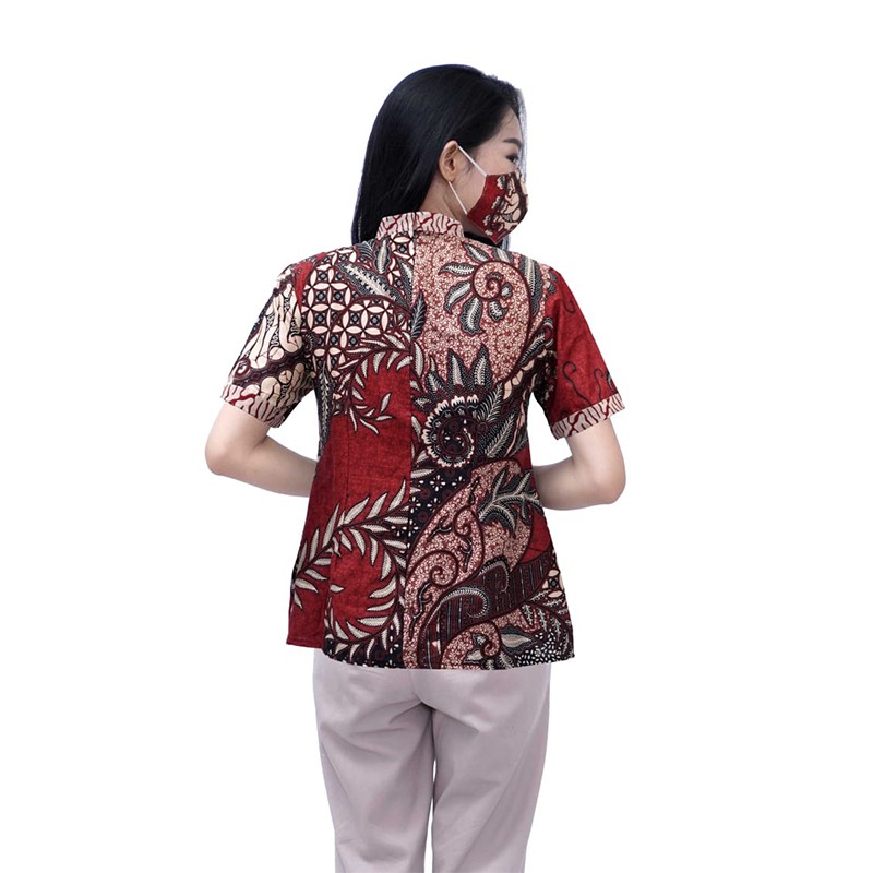 Blouse Batik Wanita Gloria Trendy  -  Atasan Batik Wanita - Hem Pria - Couple -S-M-L-XL-XXL-3L-4L-5L-7