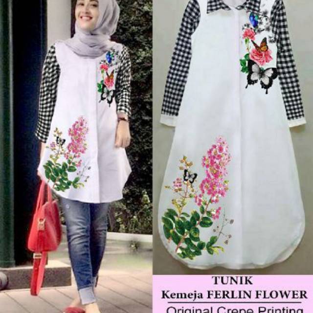 Egogo_shop Tunik Seline mawar