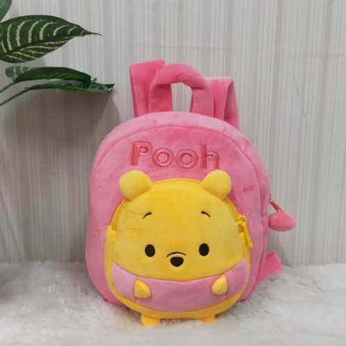 Tas Ransel Anak Mini Pooh Marie cat Gajah Ufufy 2resleting/BAckpack Sekolah Anak Paud TK/Kado Hadiah Tas