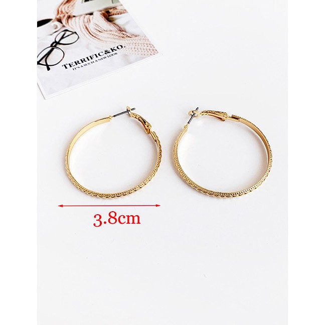 LRC Anting tusuk Fashion Alloy Circle Studs