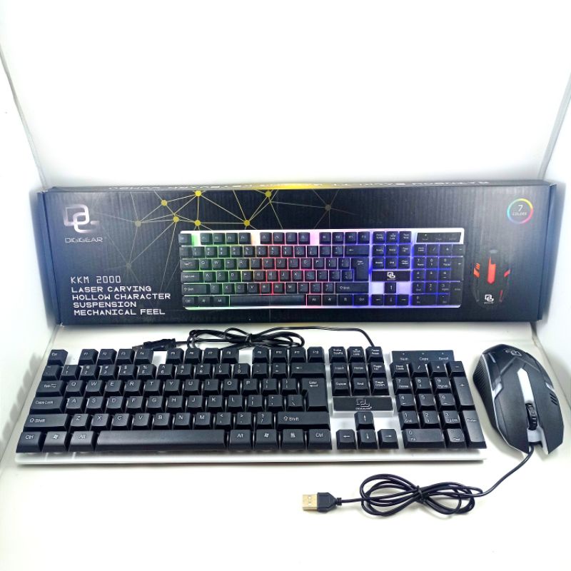 KEYBOARD + MOUSE GAMING DIGIGEAR USB RGB KKM 2000 / KEYBOARD + MOUSE USB LED RGB REINBOW DIGIGEAR KKM 2000