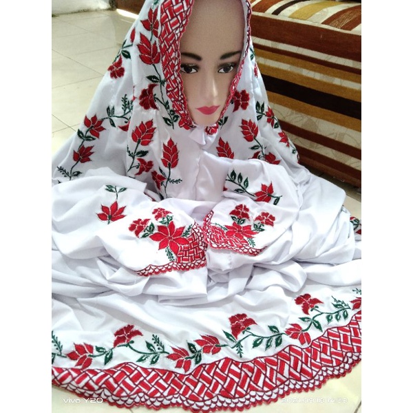 MUKENA SANTRI KEKINIAN ....BORDIR TERBARU POLINO