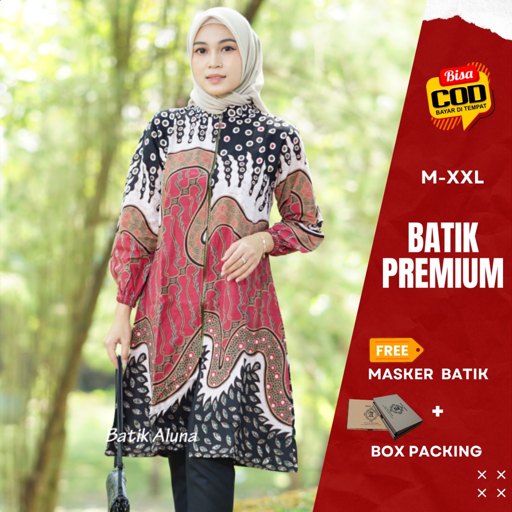 BAJU BATIK TUNIK WANITA KERJA FORMAL KUALITAS PREMIUM