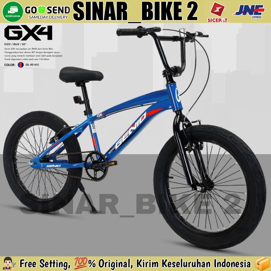 Sepeda Anak Laki-Laki BMX GENIO GX4 Ukuran 20 Inch Ban Jumbo 3.0