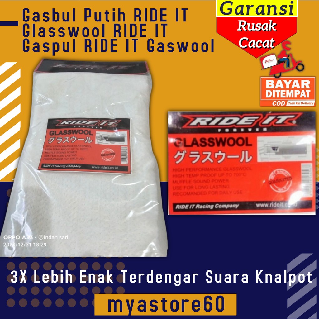 Gasbul Putih RIDE IT Glasswool RIDE IT Gaspul RIDE IT Gaswool Aksesoris Semua Universal Motor