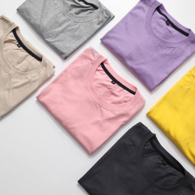 TERLARISSSS ( PROMO ) BAJU KAOS POLOS PRIA WANITA KAOS POLOS HITAM T-SHIRT CASUAL WANITA ADEM POLOS 