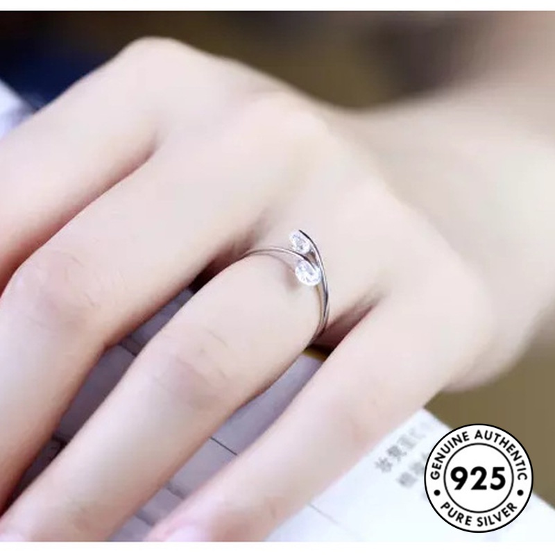 Cincin Berlian Bahan S925 Silver Untuk Wanita