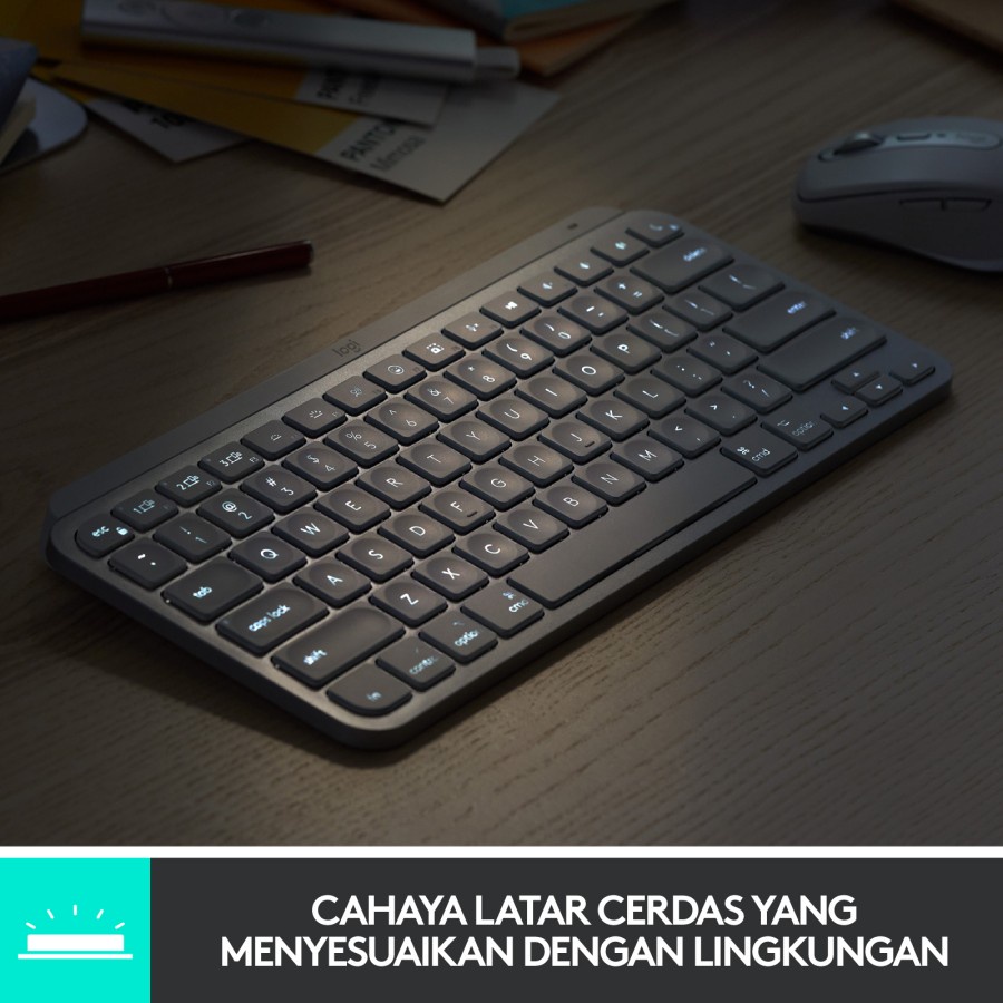 Logitech MX Keys Mini Keyboard Wireless Bluetooth Backlit Original Garansi 1 Tahun