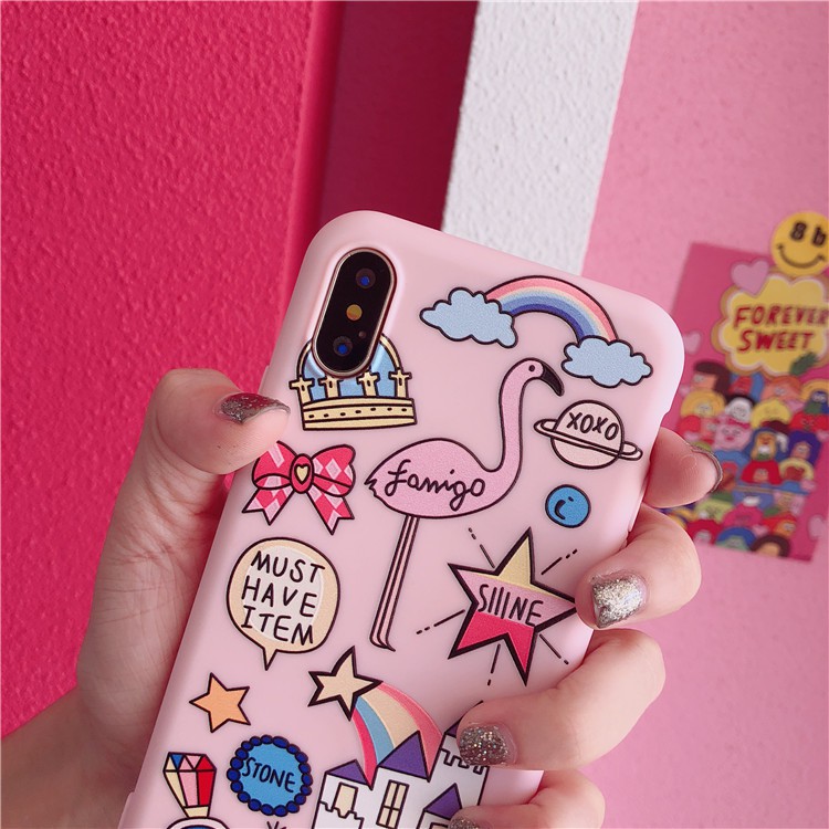 Flamingo Printing Softcase Printing Oppo neo7 f1s a1k a7 a5s f9 vivo v9 y83 y71 y53 redmi 4a 7a 6a