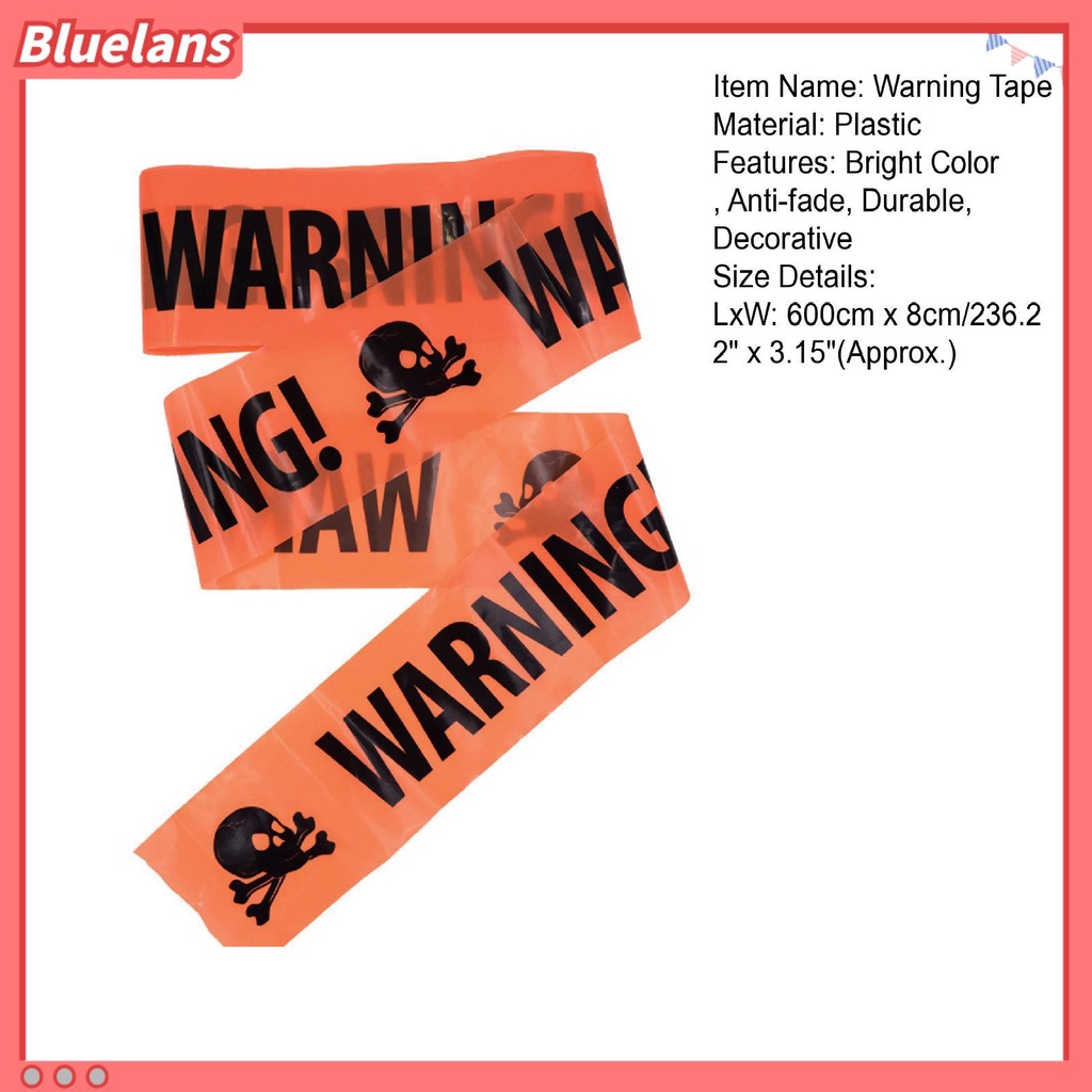 1 Roll Pita Peringatan Energetik Anti Pudar Warna Terang Bentuk Kepala Tengkorak Untuk Dekorasi Pesta Halloween