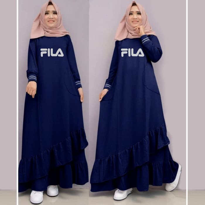 gamis MAXI SURINALA NAVY JUMBO [Gamis 0100] SDY Baju Gamis Wanita Terbaru