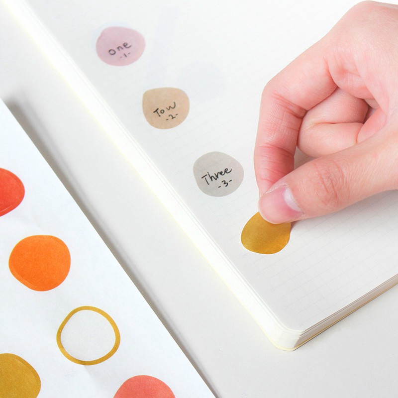 

3Pcs Stiker Bentuk Lingkaran Model Tidak Rata untuk Diary