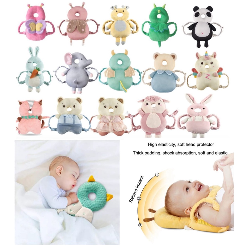 Bantal Pelindung Kepala | Animal Baby Head Protector |  Bantal tas anti bentur kepala