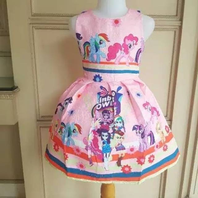 GA2579 LITTLE PONY DRESS / DRESS KUDA PONI ANAK IMPORT KOREA LUCU MURAH BAGUS