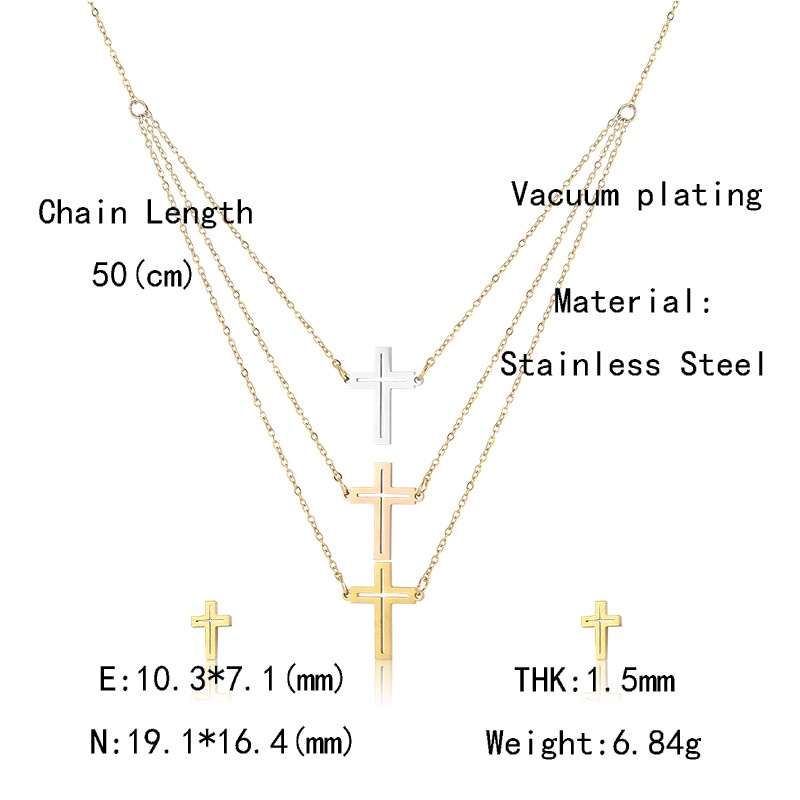 Oumeibo utama Bersih merah lapisan kata rak kalung dan anting-anting dalam stainless steel gaya libu