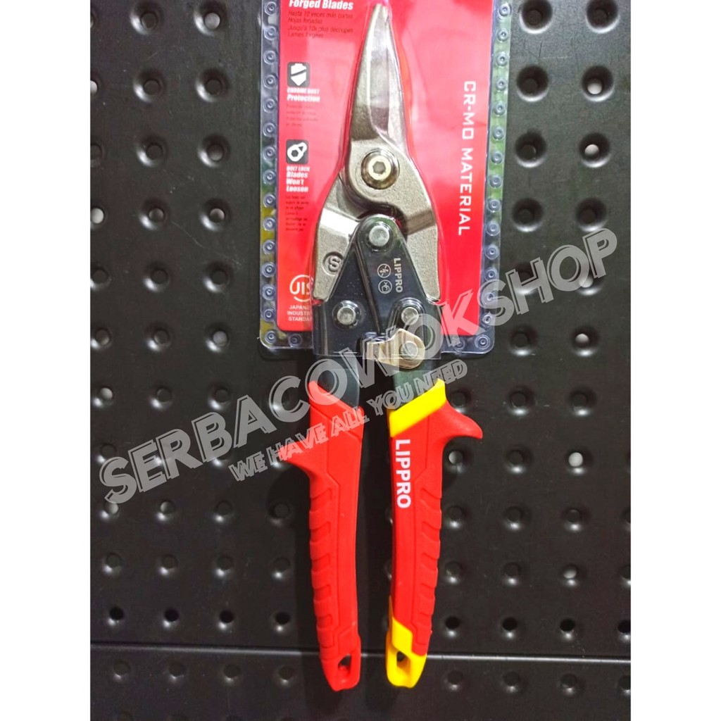 Lippro Gunting Hollow Baja Ringan Gunting Seng 10&quot; Merah Heavy Duty 234-10 Termurah Berkualitas