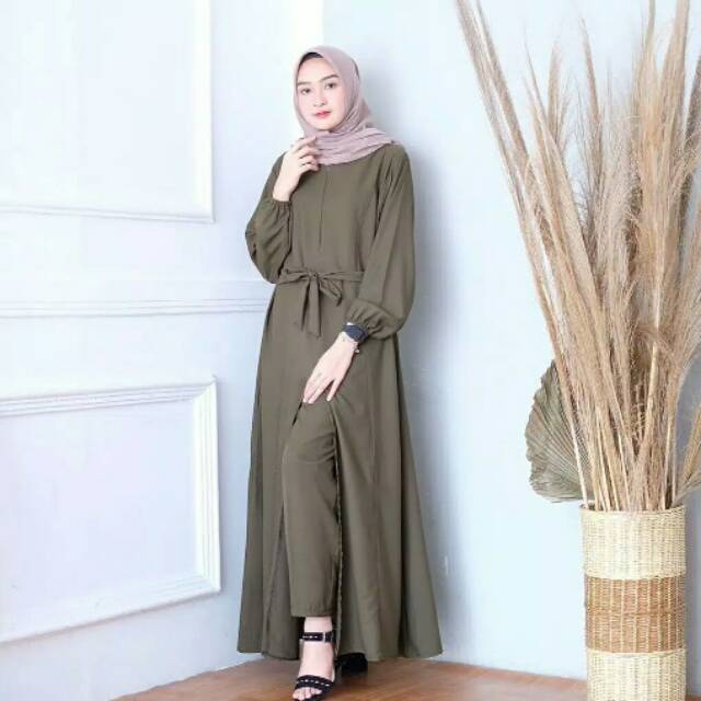 Tania set [ Setelan Dress Celana Muslim ]