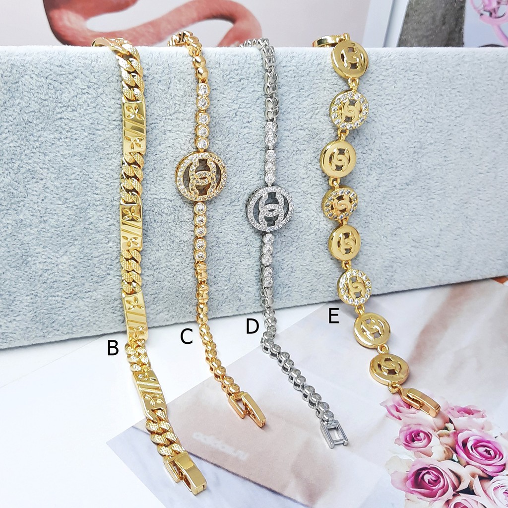 Gelang Xuping Lapis Emas Gold Rantai Kait Daun Tipis Imitasi - BB091