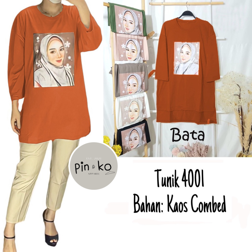 PIK - Tunik Cewe Hijab 4001 (All Size)/ Pakaian Wanita/ Fashion Muslim/ Tunik