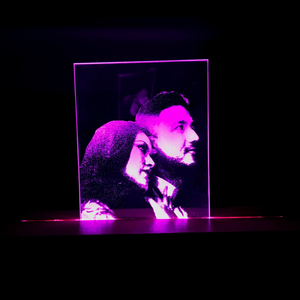 Custom grafir foto lampu hias tidur akrilik acrylic kado unik Lucu Ulang Tahun wedding anniversary