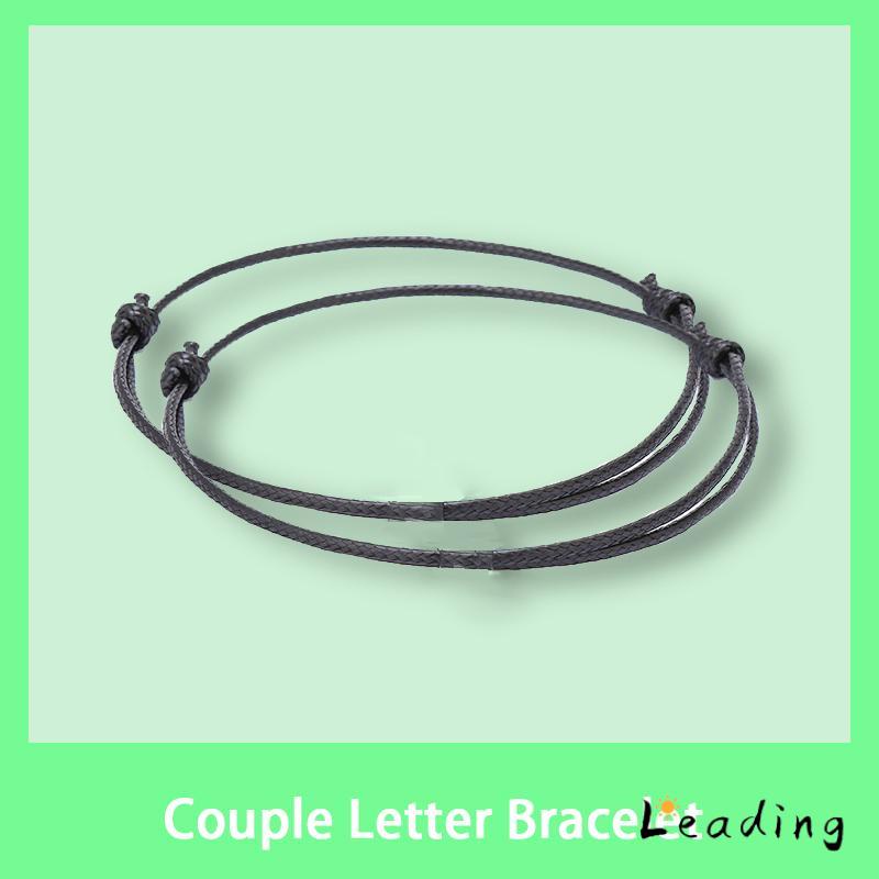 Gelang Inisial Huruf/gelang Couple Fashion Surat Cinta Pasangan Gelang Tenunan Tangan Unisex Nama Ak