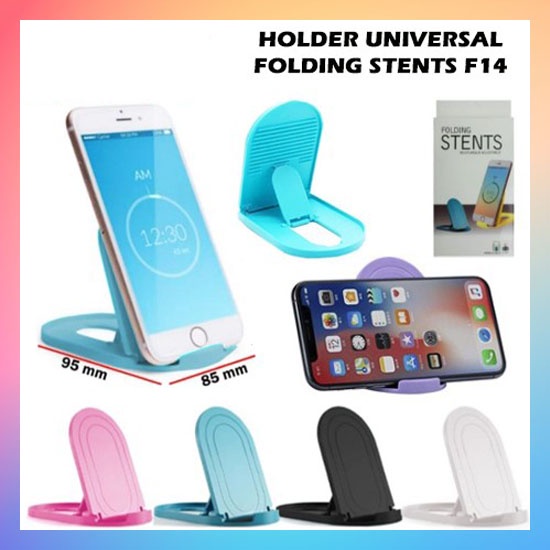 Phone Holder F14 / Folding Stand F14 Standing Holder Hp Universal Docking Dudukan Penyangga Lipat Hp Standing Meja Mount Murah