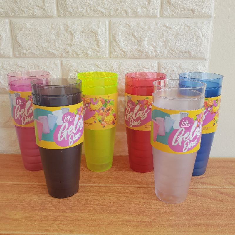 [ I-One ] Gelas Transparan 230ml / Gelas Plastik Bening / Gelas Bening Warna Murah