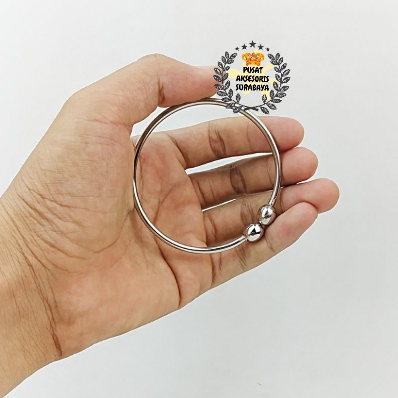 GELANG TANGAN MONEL KESEHATAN REMAJA DEWASA BAJA PUTIH ANTI SAWAN KEJANG