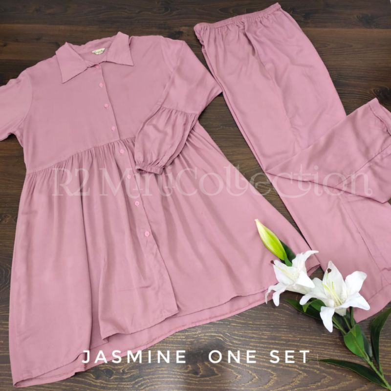 JASMINE ONE SET / SETELAN PAJAMAS POLOS / KATUN TWILL PREMIUM