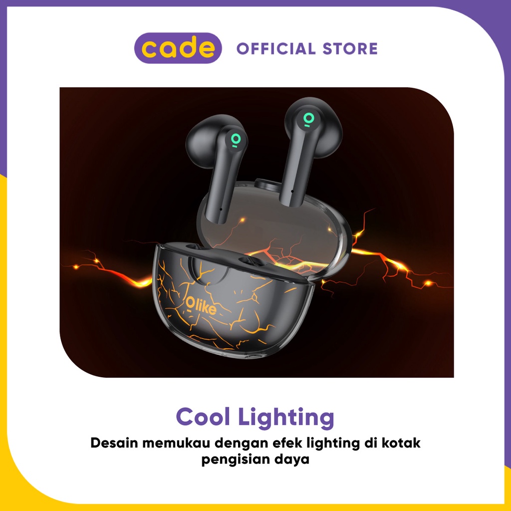 Olike Hero Bolt TWS Pro Gaming Bluetooth Headset Cool Lighting Low Latency 40ms Stereo Sound Effect Garansi Resmi 6 Bulan - CADE Official Accessories OH-T1H-3