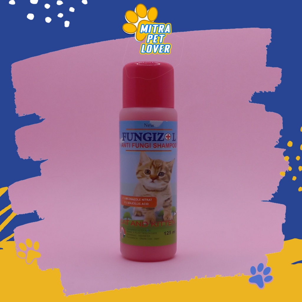 SHAMPO ANTI JAMUR KUCING - FUNGIZOL SHAMPOO CAT 125 ML - WANGI HARUM AMAN UNTUK CAT,  MENGHALUSKAN MELEMBUTKAN BULU - SAMPO GATAL - MURAH GARANSI KUALITAS ASLI ORIGINAL PET ANIMAL HEALTHCARE VETERINARY TAMASINDO OBAT VITAMIN HEWAN PELIHARAAN MITRAPETLOVER