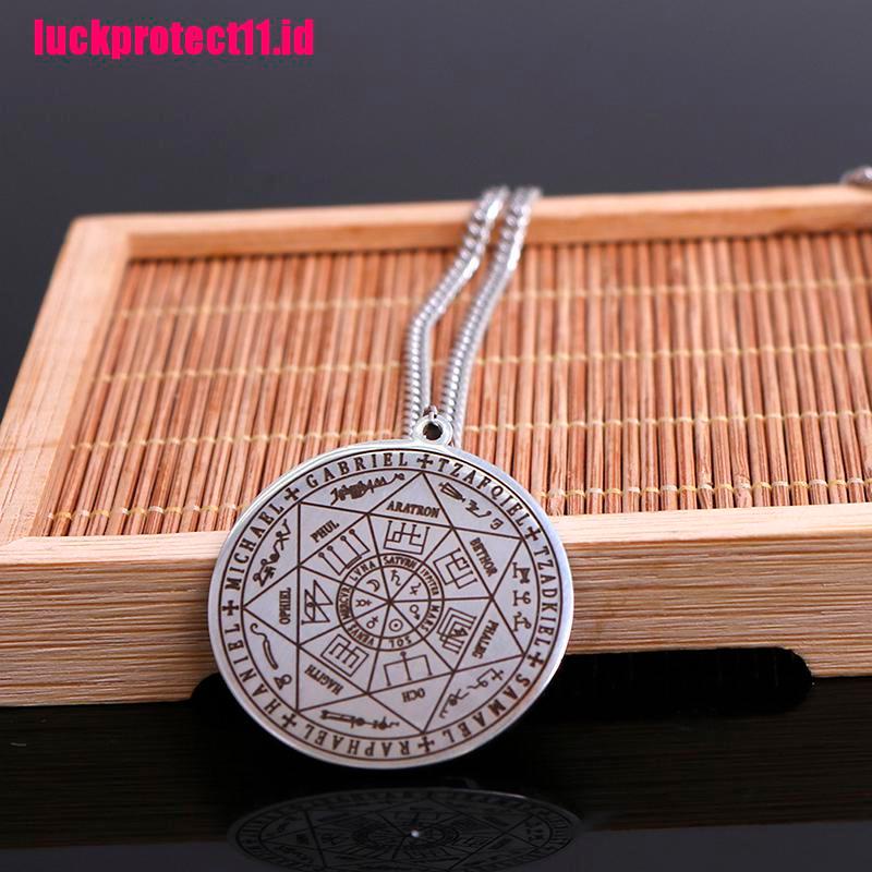 (LUCK) Kalung Tali Dengan Liontin 7 Archangels Sigil Untuk Pria