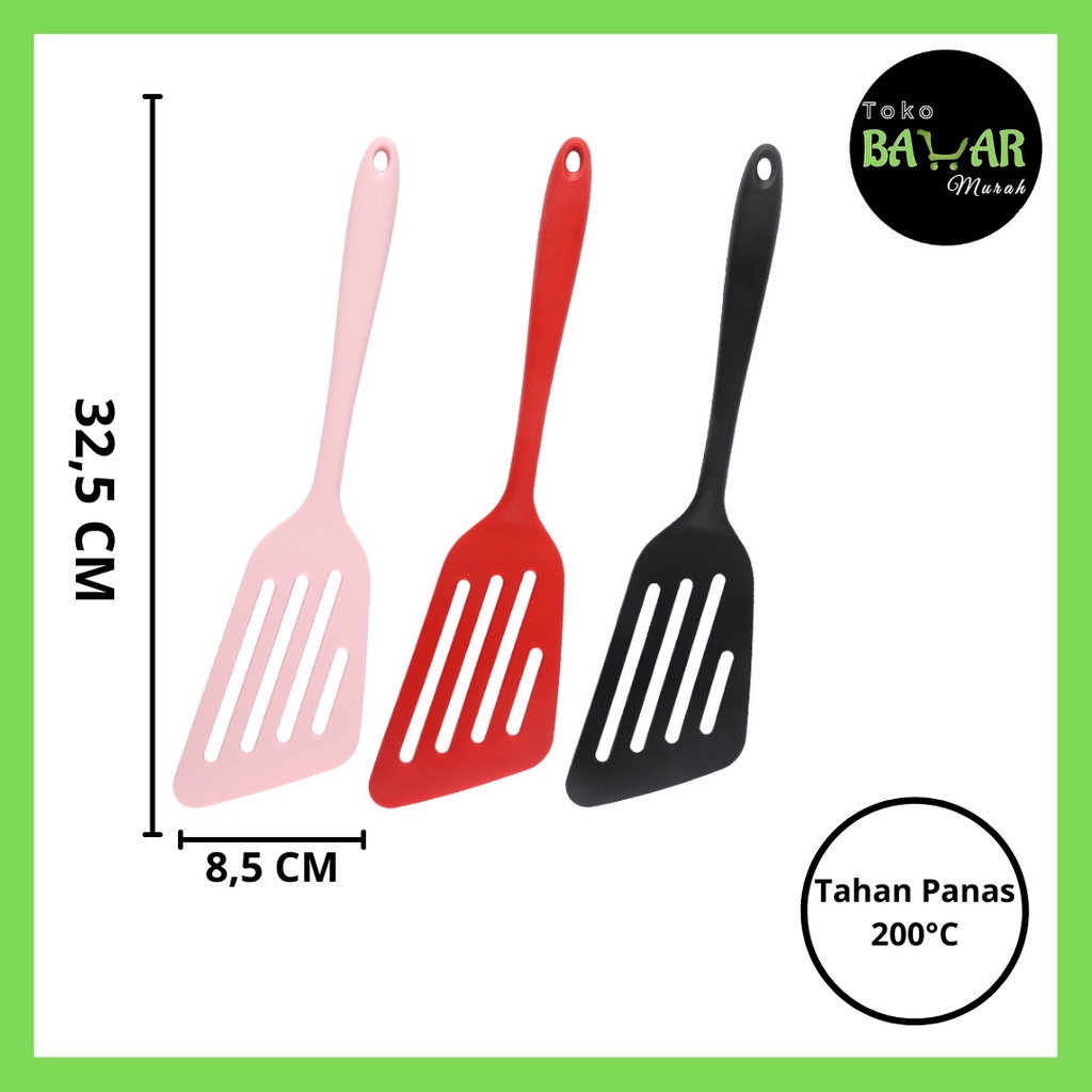 Spatula Bolong Ujung Miring / Spatula Silicone Sloping Slotted Turner /
Sodet Silikon Bolong Ujung Miring / Spatula Silikon Miring