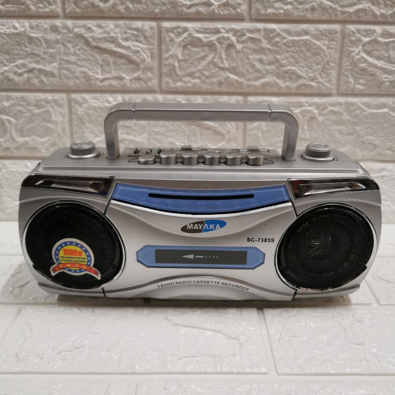 MAYAKA RADIO JADUL COMPO MAYAKA SC7383S 3 BAND RECEIVER CASSETTE RECORDER REKAM KASET FM MW SW TAPE