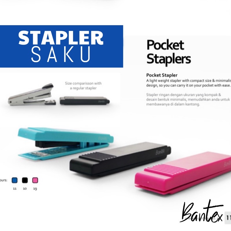 

POCKET STAPLER BANTEX 9332 | STAPLES SEDANG | PENJEPRET KERTAS