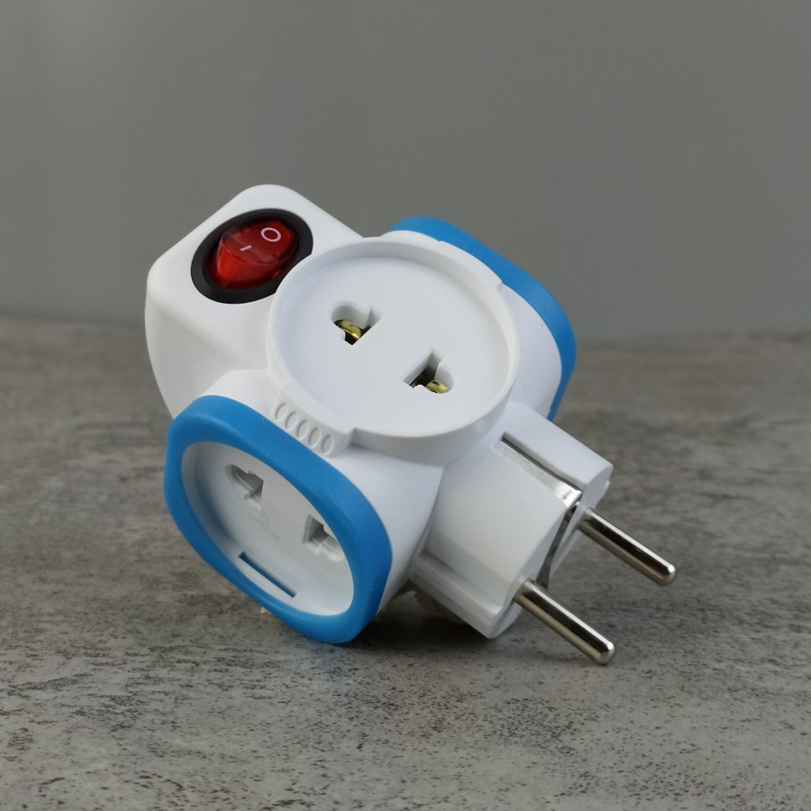 T MULTI 4 LUBANG SAKLAR STOP KONTAK 4 LUBANG STEKER COLOKAN 4 LUBANG